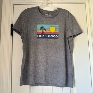 Life is Good Active Line Palm Trees Sun‎ Graphic T Shirt